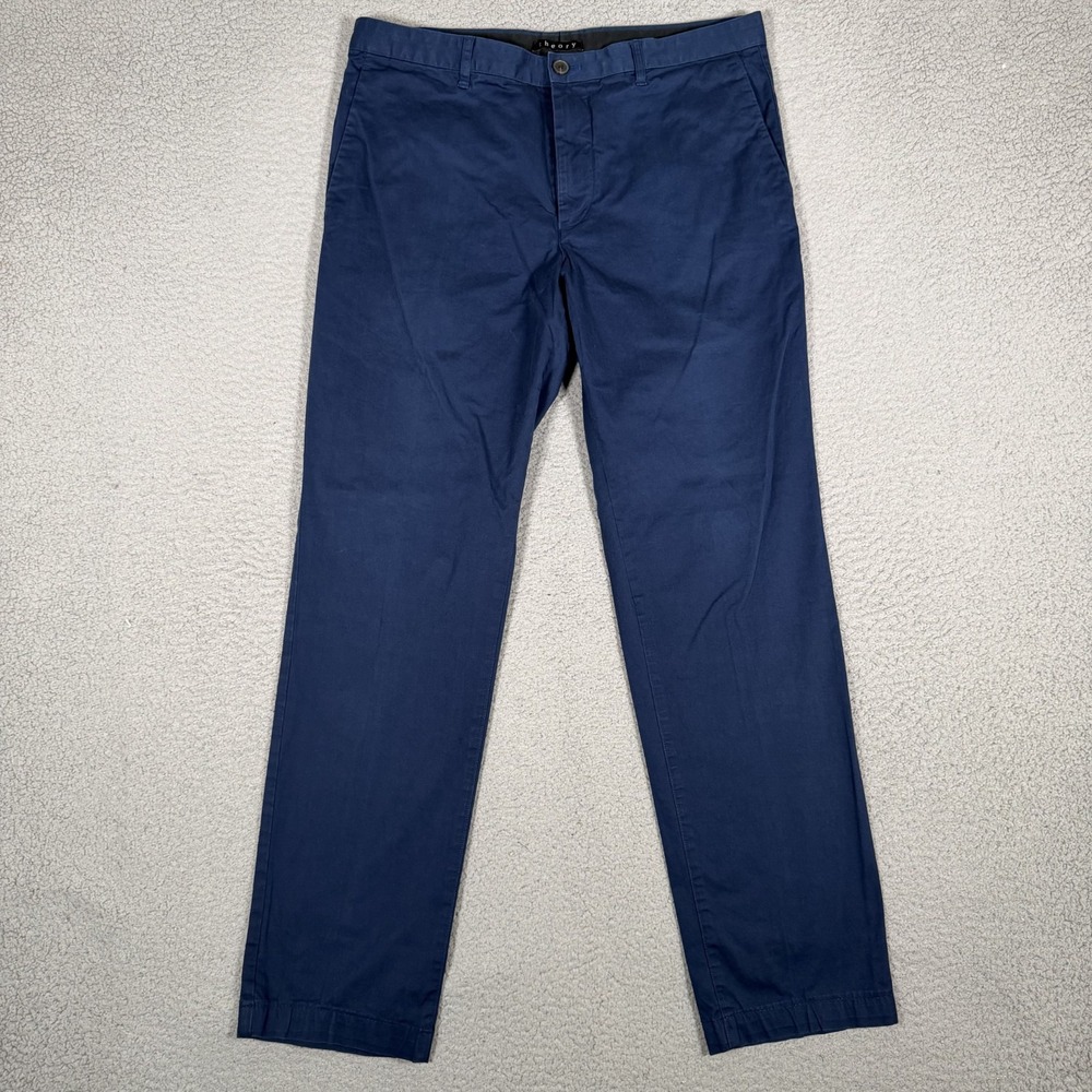 Theory Pants Mens 34x30 Blue Zaine Thurlow Slim Fit Chino Cotton Blend Pockets